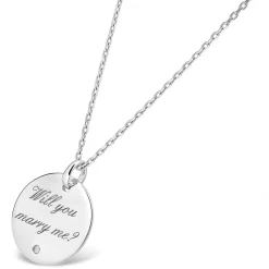 Sterling Silver 'Will You Marry Me' Pendant