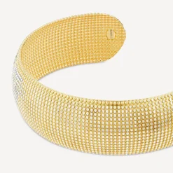 Sterling Silver Yellow Gold Plated Diamond Cut Bangle