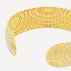 Sterling Silver Yellow Gold Plated Diamond Cut Bangle