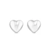 Streling Silver Polished Small Heart Stud Earrings