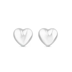 Streling Silver Polished Small Heart Stud Earrings