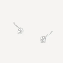 Streling Silver Polished Small Heart Stud Earrings