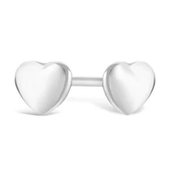 Streling Silver Polished Small Heart Stud Earrings