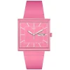 Swatch Bioceramic What If...Rose? Square Dial Pink Strap Watch