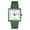 Swatch Bioceramic What if&hellip;Green? Square Dial Green Strap Watch