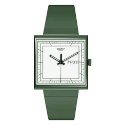 Swatch Bioceramic What if…Green? Square Dial Green Strap Watch