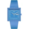 Swatch Bioceramic What If...Sky? Square Dial Blue Strap Watch