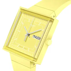 Swatch Bioceramic What If...Lemon? Square Dial Yellow Strap Watch