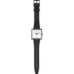 Swatch Bioceramic What if&hellip;Black? Square Dial Black Strap Watch
