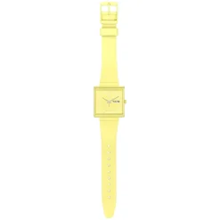 Swatch Bioceramic What If...Lemon? Square Dial Yellow Strap Watch