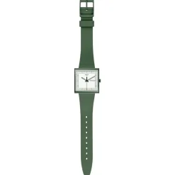 Swatch Bioceramic What if&hellip;Green? Square Dial Green Strap Watch