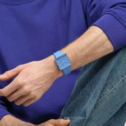 Swatch Bioceramic What If...Sky? Square Dial Blue Strap Watch