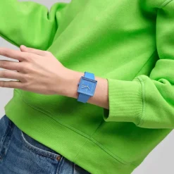 Swatch Bioceramic What If...Sky? Square Dial Blue Strap Watch