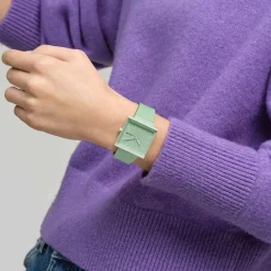 Swatch Bioceramic What If...Mint? Square Dial Green Strap Watch