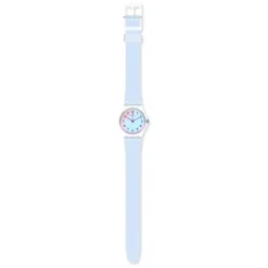 Swatch Casual Blue 25mm Transparent Multicolour Dial Blue Strap Ladies Watch