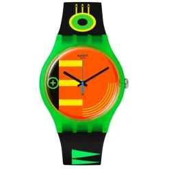 Swatch Neon Rider 41mm Multi-Coloured Dial Silicone Strap Watch