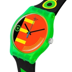 Swatch Neon Rider 41mm Multi-Coloured Dial Silicone Strap Watch