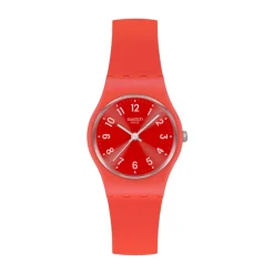 Swatch Notes Of Coral 25mm Red Dial Silicone Strap Watch