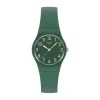 Swatch Notes Of Pecan 25mm Green Dial Silicone Strap Watch