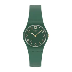 Swatch Notes Of Pecan 25mm Green Dial Silicone Strap Watch