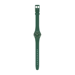 Swatch Notes Of Pecan 25mm Green Dial Silicone Strap Watch