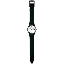 Swatch Once Again 34mm White Dial Black Strap Watch