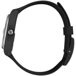 Swatch Once Again 34mm White Dial Black Strap Watch