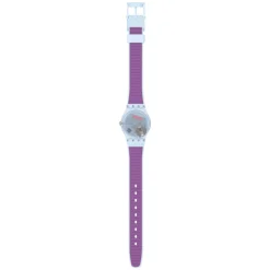 Swatch Powder Plum 25mm Purple Dial Blue Strap Watch