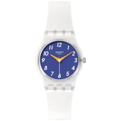 Swatch The Gold Within You 25mm Blue Dial White Strap Watch