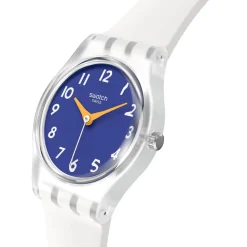 Swatch The Gold Within You 25mm Blue Dial White Strap Watch