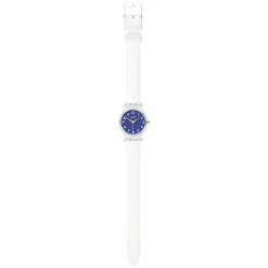 Swatch The Gold Within You 25mm Blue Dial White Strap Watch