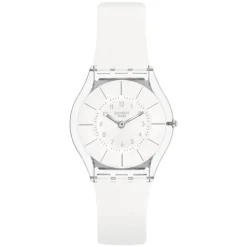 Swatch White Classiness Again White Dial Rubber Strap Watch