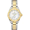 TAG Heuer Aquaracer Date 32mm MOP Dial Diamond Dots 18k Gold Plated & Steel Bracelet Watch