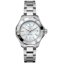 TAG Heuer Aquaracer Professional 200 Solargraph 34mm White MOP Dial Steel Bracelet Watch
