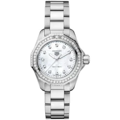 TAG Heuer Aquaracer Professional 200 30mm MOP Dial Diamond Dot Stainless Steel Bracelet Watch