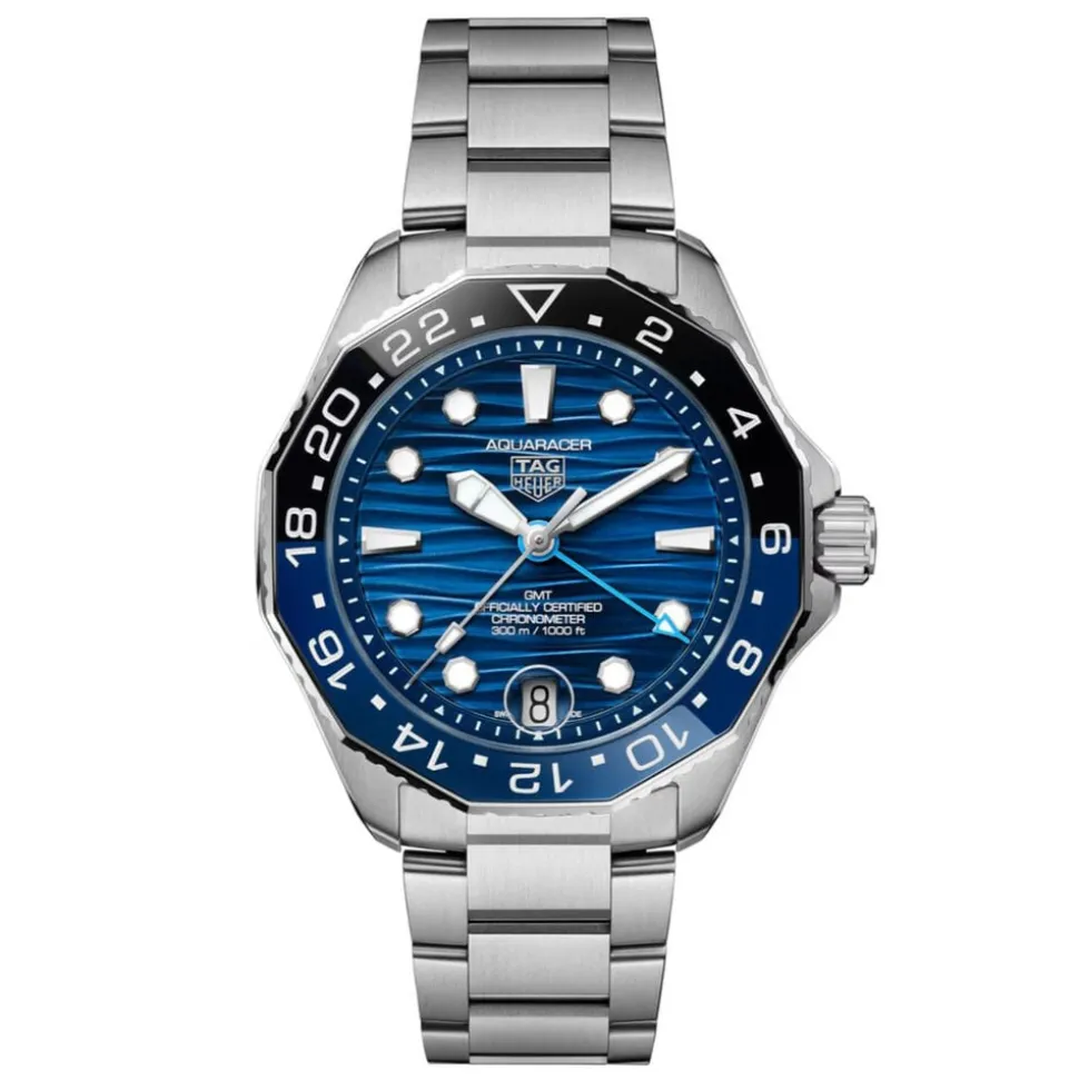 TAG Heuer Aquaracer Professional 300 GMT 42mm Blue Dial Steel Bracelet Watch