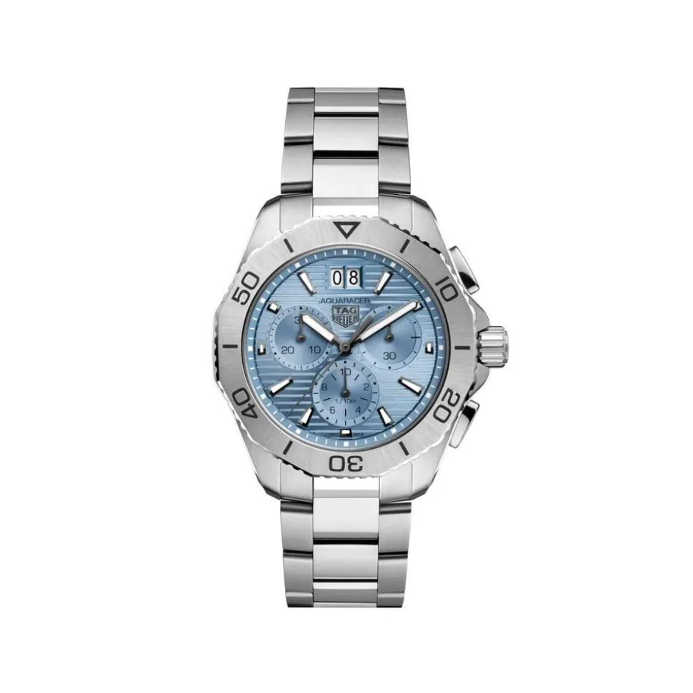 TAG Heuer Aquaracer Professional 200 Chronograph 40mm Light Blue Dial Steel Bracelet Watch
