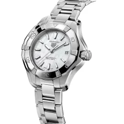 TAG Heuer Aquaracer Professional 200 Solargraph 34mm White MOP Dial Steel Bracelet Watch