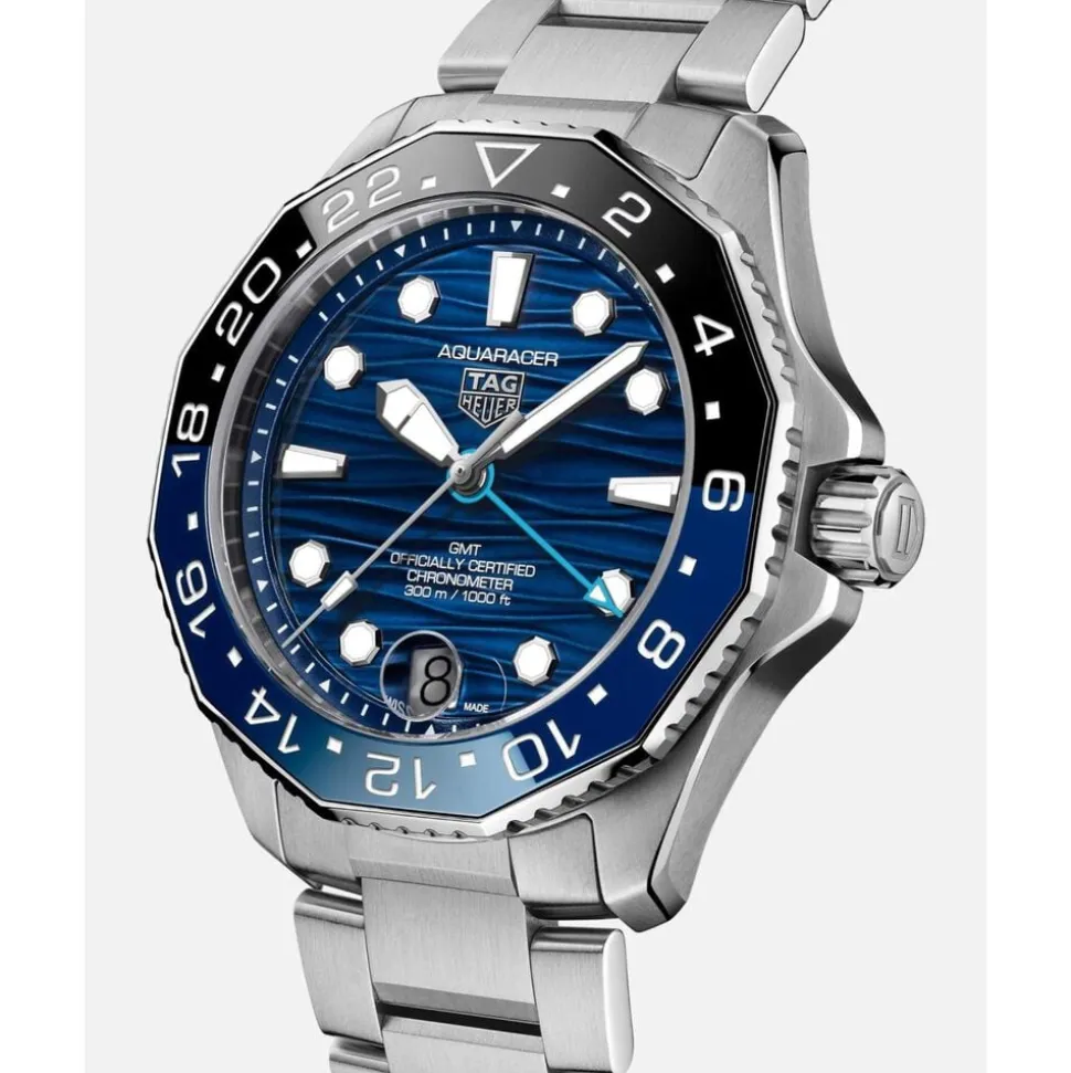 TAG Heuer Aquaracer Professional 300 GMT 42mm Blue Dial Steel Bracelet Watch