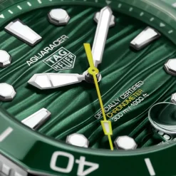 TAG Heuer Aquaracer Professional 300 Date 42mm Green Dial & Ceramic Bezel Steel Bracelet Watch