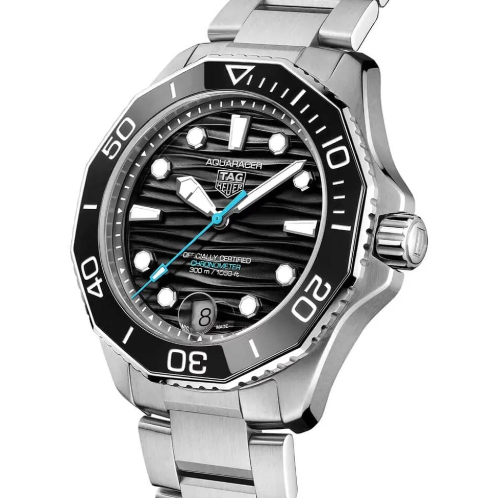 TAG Heuer Aquaracer Professional 300 Date 42mm Black Dial & Ceramic Bezel Steel Bracelet Watch