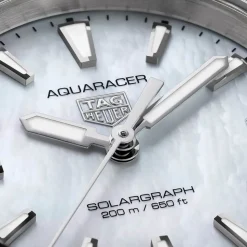 TAG Heuer Aquaracer Professional 200 Solargraph 34mm White MOP Dial Steel Bracelet Watch
