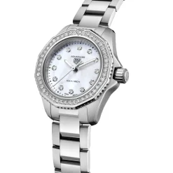 TAG Heuer Aquaracer Professional 200 30mm MOP Dial Diamond Dot Stainless Steel Bracelet Watch