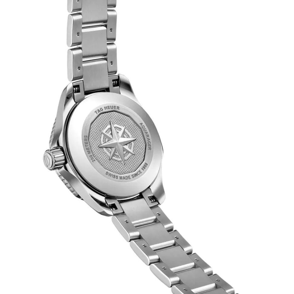 TAG Heuer Aquaracer Professional 200 Date 30mm Green Dial Diamond Dots Steel Bracelet Watch