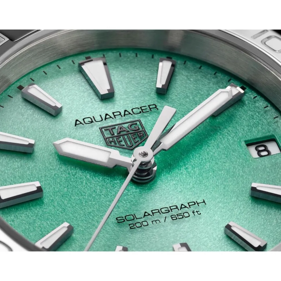 TAG Heuer Aquaracer Professional 200 Solargraph 34mm Polar Blue Dial Steel Bracelet Watch