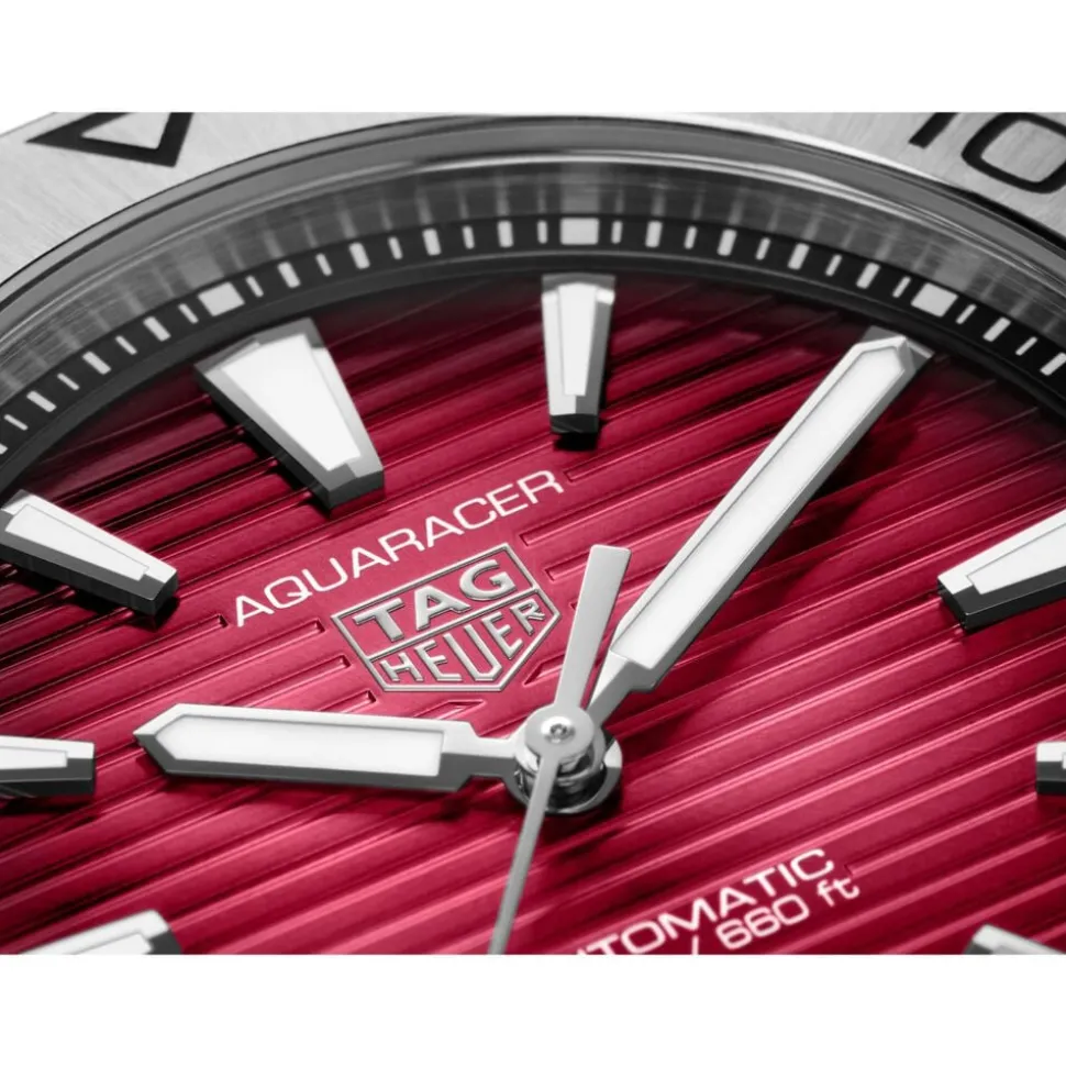 TAG Heuer Aquaracer Professional 200 Date 40mm Red Dial Stainless Steel Bracelet Watch