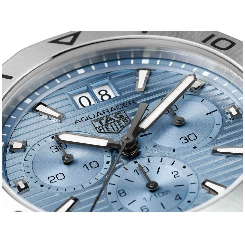 TAG Heuer Aquaracer Professional 200 Chronograph 40mm Light Blue Dial Steel Bracelet Watch