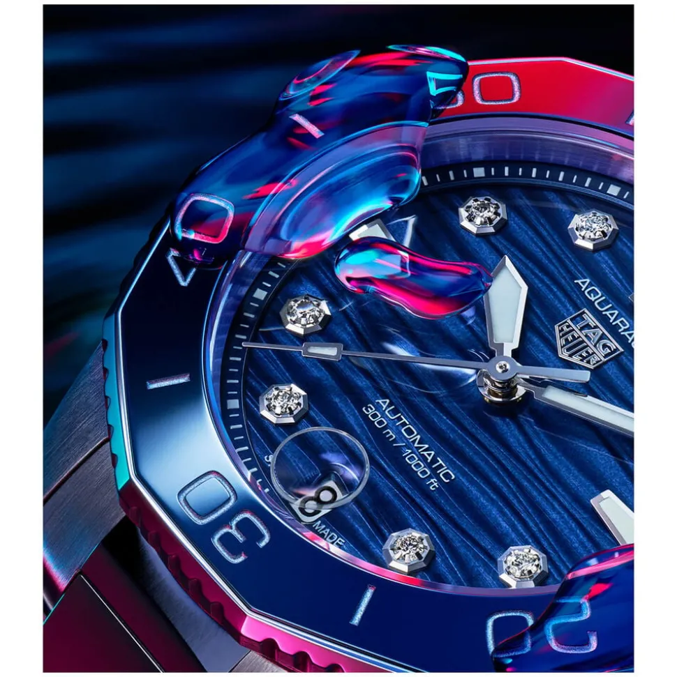 TAG Heuer Aquaracer Professional 300 36mm Blue Dial & Bezel Stainless Steel Bracelet Watch