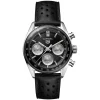 TAG Heuer Carrera Chronograph 39mm Black Dial Leather Strap Watch