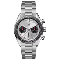 TAG Heuer Carrera Chronograph 39mm Silver Dial Stainless Steel Bracelet Watch